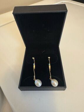 Nordstrom Gold-Tone Pearl Drop Earrings
